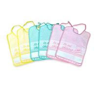 Bavaglini Asilo 100% Cotone con Tela AIDA da Ricamare, 25x34 cm, Set Bavette Personalizzabili "Io Mi Chiamo", Made in Italy - 6 PEZZI BAMBINA FEMMINA