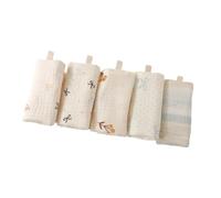 Bavaglini assorbenti in cotone che sbavano, panni per ruttini a 4 strati per, salviette per la cura delicata, 5 / set, asciugamani quadrati, bavaglini per la dentizione del bambino
