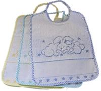 Bavaglini Baby Unisex Variante Coniglio Pacco 6 Pezzi Inserto Tela Aida