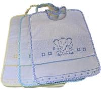 Bavaglini Baby Unisex Variante Elefantino Pacco 6 Pezzi Inserto Tela Aida