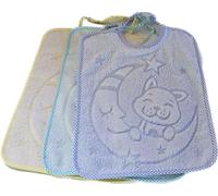 Bavaglini Bambini Con Elastico Lavorazione Jacquard 100% Cotone