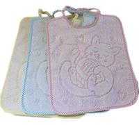 Bavaglini Bambini Con Elastico Lavorazione Jacquard 100% Cotone