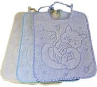Bavaglini Bambini Con Elastico Lavorazione Jacquard 100% Cotone