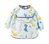 Bavaglini con Manica Lunga, Impermeabile Bavaglino Bambini EVA, Bavaglino per Neonato con Tasca, Bavette Bambino Maniche Lunghe, Lavabile Grembiule Pappa Svezzamento per Piccoli da 6-36 Mesi (C)