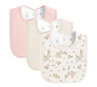Bavaglini in morbida mussola di cotone per neonati, assorbenti per la bava e la dentizione, set di bavaglini regolabili per neonati, facili da pulire e indossare, adatti per bambini e bambine, regalo 