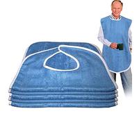 Bavaglini per adulti che mangiano, 76 x 45 cm, protezione in tessuto, lavabile, per anziani, con materiale di fascia alta, accessori di protezione in tessuto, per uomini e donne