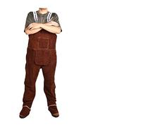 Bavaglini unisex turbini protettiva in pelle ignaggio for saldatura pantaloni for, abbigliamento for protezione in copertina(Brown,XL)