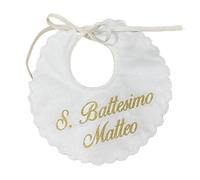 Bavaglino Battesimo - Nome Personalizzato - Bavetta da Cerimonia - Bavetta il mio battesimo - bimba - bimbo - Bavetta neonato in cotone - Handmade - Made in Italy - Pri Frog