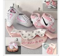 Bavaglino con nome, set regalo neonata, benvenuta, ricamo, battesimo, premaman