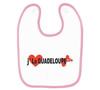 Bavaglino con stampa "J'aime la guadeloupe", colore: rosa