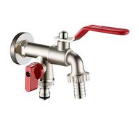 Bavaglino doppio per tubo da esterno 1 2 pollici Rubinetto da giardino in ottone a parete Rubinetto per acqua fredda Design antigelo Rubinetto esterno per irrigazione e paesaggistica del giardino.