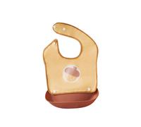 Bavaglino impermeabile carino per neonati con raccogli-briciole, disegno pigna gialla