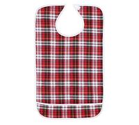 Bavaglino impermeabile per adulti, bavaglini lavabili per anziani per adulti Protezione per abbigliamento Protezione per disabilità Grembiule Protezione contro le fuoriuscite(Rosso)