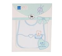Bavaglino Neonati da Ricamare con Tela Aida Mio Piccolo Tenero Orso Ciniglia + Cotone Celeste