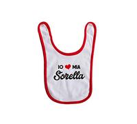 Bavaglino Neonato Divertente - Io amo mia sorella - Bavaglino Neonato fratello e sorella - Love - Idea Regalo