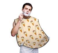 Bavaglino per barba da uomo - Ice Cream No.9010 - Mantella antiaderente per lavello, accessorio da uomo con 2 ventose