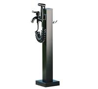 Bavaglino per fontana d'acqua da giardino resistente in metallo nero per irrigazione e lavaggio, rubinetto per irrigazione resistente, soluzione ideale per irrigazione del giardino