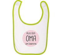 Bavaglino per neonato, con scritta in lingua tedesca"Alles Gute zum Geburtstag Oma", con logo"Puller Party"