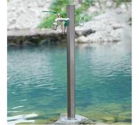 Bavaglino per tubo da giardino in acciaio inox, resistente al gelo, valvola di scarico, supporto durevole per irrigazione da giardino (86 x 17 cm)
