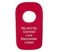 Bavaglino personalizzabile in stile calcio Manchester United - Me and My Grandad Love - Regalo splendidamente ricamato