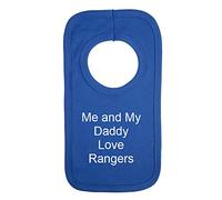 Bavaglino personalizzabile in stile calcio Rangers - Me and My Daddy Love - Regalo splendidamente ricamato