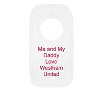 Bavaglino personalizzato Westham United in stile Football - Me and My Daddy Love - Regalo splendidamente ricamato
