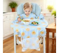 Bavaglino svezzamento, copre completamente la sedia alta del bambino, bavaglino a maniche lunghe, comodo, lavabile in lavatrice, bavaglino per neonati, verde e rosa, adatto per Ognissanti, Vigilia di 