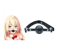 Bavaglio a sfera in silicone traspirante per giochi (nero)