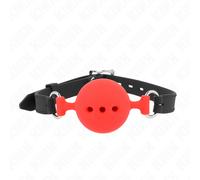 Bavaglio BDSM con Sfera Kink - Silicone, Misura L Rosso