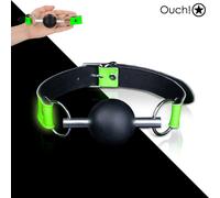 Bavaglio con Morso in Silicone Nero Liscio Chiuso Fluo Glow in the Dark Ouch