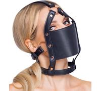 Bavaglio in pelle PU con gag nero Bad Kitty Bondage Fetish BDSM S/L regolabile