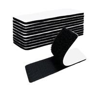 BAVALIN 10 Paia Nastro Autoadesivo - Nero Hook Loop Autoadesivo 3 x 10 cm Rettangolo Pad Biadesivo Riutilizzabile Nastro Biadesivo Per Tessuti Hook Loop per Casa Ufficio