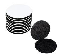 BAVALIN 10 Paia Nastro Autoadesivo - Nero Hook Loop Autoadesivo 5 cm Rotondo Pad Biadesivo Riutilizzabile Nastro Biadesivo Per Tessuti Hook Loop per Casa Ufficio