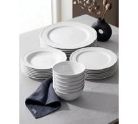 BAVARY Élyse set piatti 6 persone 24 pezzi, servizio piatti, piatti porcellana bianchi, piatti moderni e piatti colorati: piani, fondi, dessert, ciotole; adatti a lavastoviglie, microonde e forno