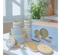 BAVARY Set Piatti 6 Persone Chubby 27 Pezzi - Servizio Piatti Con Piatti Moderni E Piatti Colorati - Set Di Piatti In Porcellana - Servizio Piatti Moderni Premium - Piatto Porcellana - Set Cucina