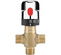 Baverta Valvola Miscelatrice Termostatica,Valvola Miscelatore Doccia con Connettore da G1/2" in Ottone Massiccio per Acqua Calda/Fredda in Sistemi Scaldabagno a Energia Solare