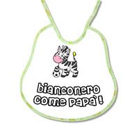 Bavetta Bavaglino personalizzabile Calcio COMPATIBILE x il Tifoso Bianconero come papa' compatibile Personalizzabile con nome,fotografia,immagine verde
