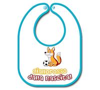 Bavetta Bavaglino personalizzabile Calcio Tifoso compatibile con Roma Giallorosso dalla nascita Regalo nascita neonato gadget compatibile per tifoso giallorosso lupa love rome
