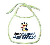 Bavetta Bavaglino personalizzabile Regalo nascita neonato gadget compatibile per tifoso Calcio Tifoso Neroazzurro Neroazzurro dalla nascita