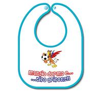 Bavetta Bavaglino personalizzabile Regalo nascita neonato gadget compatibile per tifoso Calcio Tifoso Genoa mangio bevo e tifo Grifone