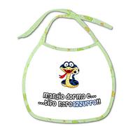 Bavetta Bavaglino personalizzabile Regalo nascita neonato gadget compatibile per tifoso Calcio Tifoso Neroazzurro mangio bevo e tifo Neroazzurro