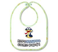 Bavetta Bavaglino personalizzabile Regalo nascita neonato gadget compatibile per tifoso Calcio Tifoso Neroazzurro Neroazzurro come papa'