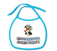 Bavetta Bavaglino personalizzabile Regalo nascita neonato gadget compatibile per tifoso Calcio Tifoso Neroazzurro Neroazzurro come papa'
