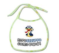 Bavetta Bavaglino personalizzabile Regalo nascita neonato gadget compatibile per tifoso Calcio Tifoso Neroazzurro Neroazzurro come papa'