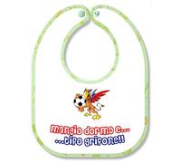 Bavetta Bavaglino personalizzabile Regalo nascita neonato gadget compatibile per tifoso Calcio Tifoso Genoa mangio bevo e tifo Grifone