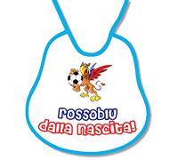 Bavetta Bavaglino personalizzabile Regalo X neonato gadget compatibile per tifoso Calcio Genoa RossoBlu dalla nascita