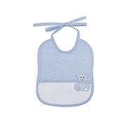 Bavetta neonato da ricamare BEAR cm.16x19 Bavaglino neonato con laccetti e fascia in etamine per il ricamo Spugna Cotone 100% Made in Italy