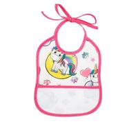 Bavetta neonato da ricamare URSULA cm.16x20 Bavaglino neonato con laccetti e tasca in etamine per il ricamo Cotone 100% Made in Italy (UNICORNO)