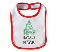Bavetto Bavaglino Bambino Natalizio Natale "Natale a Me Piace Albero" Small