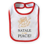 Bavetto Bavaglino Bambino Natalizio Natale "Natale a Me Piace Campane" Small